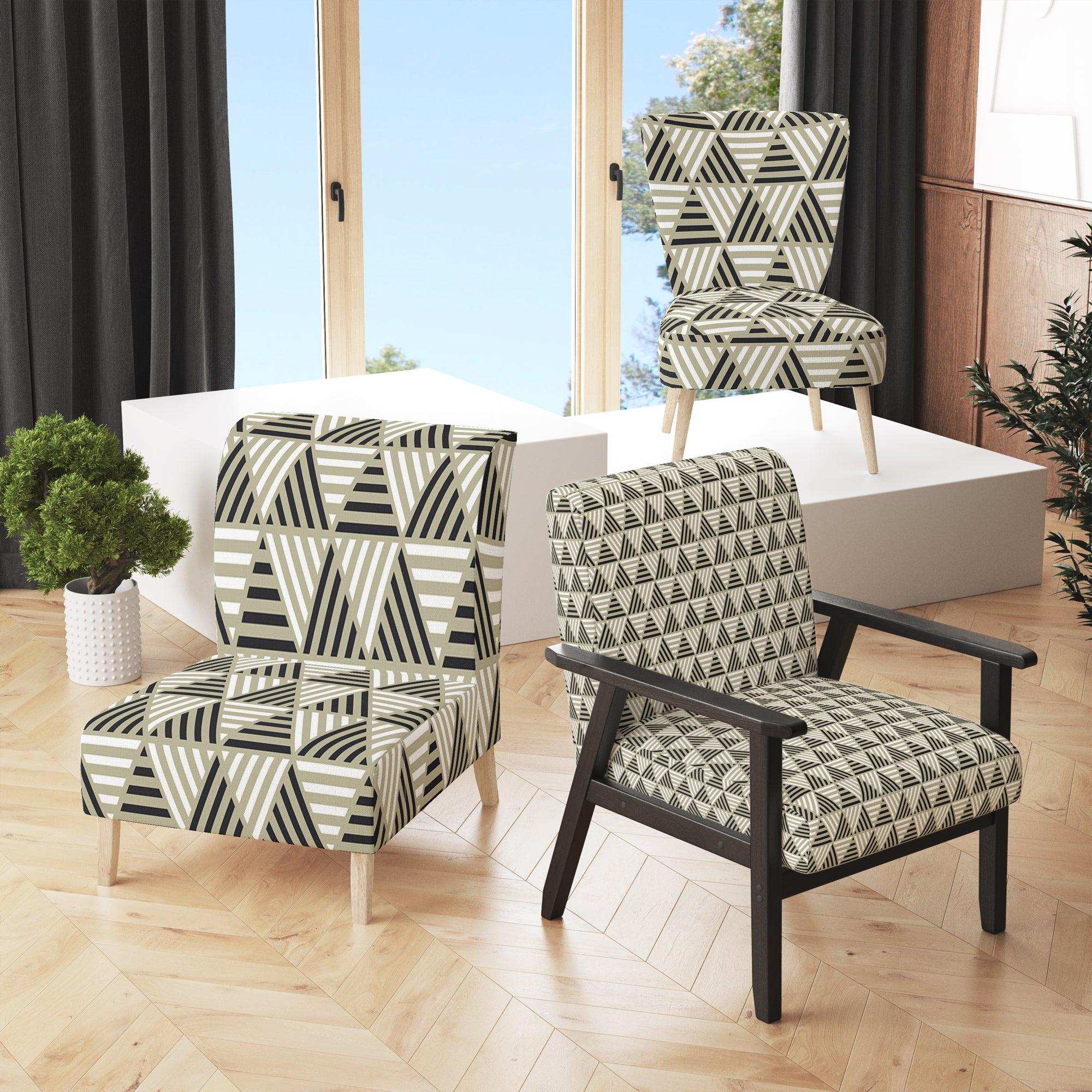 Triangular Retro Design VIII Mid-Century Accent Chair