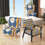 Retro Floral Pattern XI Mid-Century Accent Chair