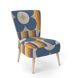 Retro Floral Pattern XI Mid-Century Accent Chair