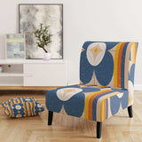 Retro Floral Pattern XI Mid-Century Accent Chair