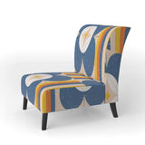 Retro Floral Pattern XI Mid-Century Accent Chair