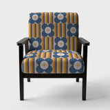 Retro Floral Pattern XI Mid-Century Accent Chair