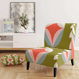 Retro Botanical Pattern I Mid-Century Accent Chair