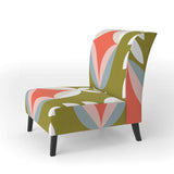 Retro Botanical Pattern I Mid-Century Accent Chair