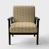 Golden Geometrical Fish Scale Mid-Century Accent Chair