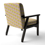 Golden Geometrical Fish Scale Mid-Century Accent Chair