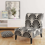 Retro Deco Waves I Mid-Century Accent Chair