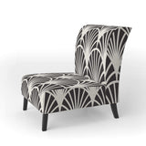Retro Deco Waves I Mid-Century Accent Chair