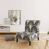 Retro Deco Waves I Mid-Century Accent Chair