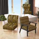 Gold And Black Swirl I Mid-Century Accent Chair
