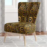 Gold And Black Swirl I Mid-Century Accent Chair