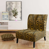 Gold And Black Swirl I Mid-Century Accent Chair