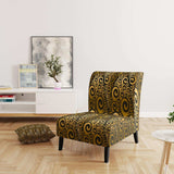 Gold And Black Swirl I Mid-Century Accent Chair