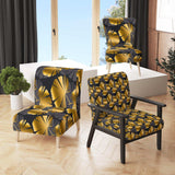 Golden Palm Leaves III Mid-Century Accent Chair