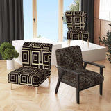 Golden Luxury Metallic Geometrics XII Mid-Century Accent Chair