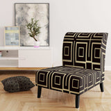 Golden Luxury Metallic Geometrics XII Mid-Century Accent Chair