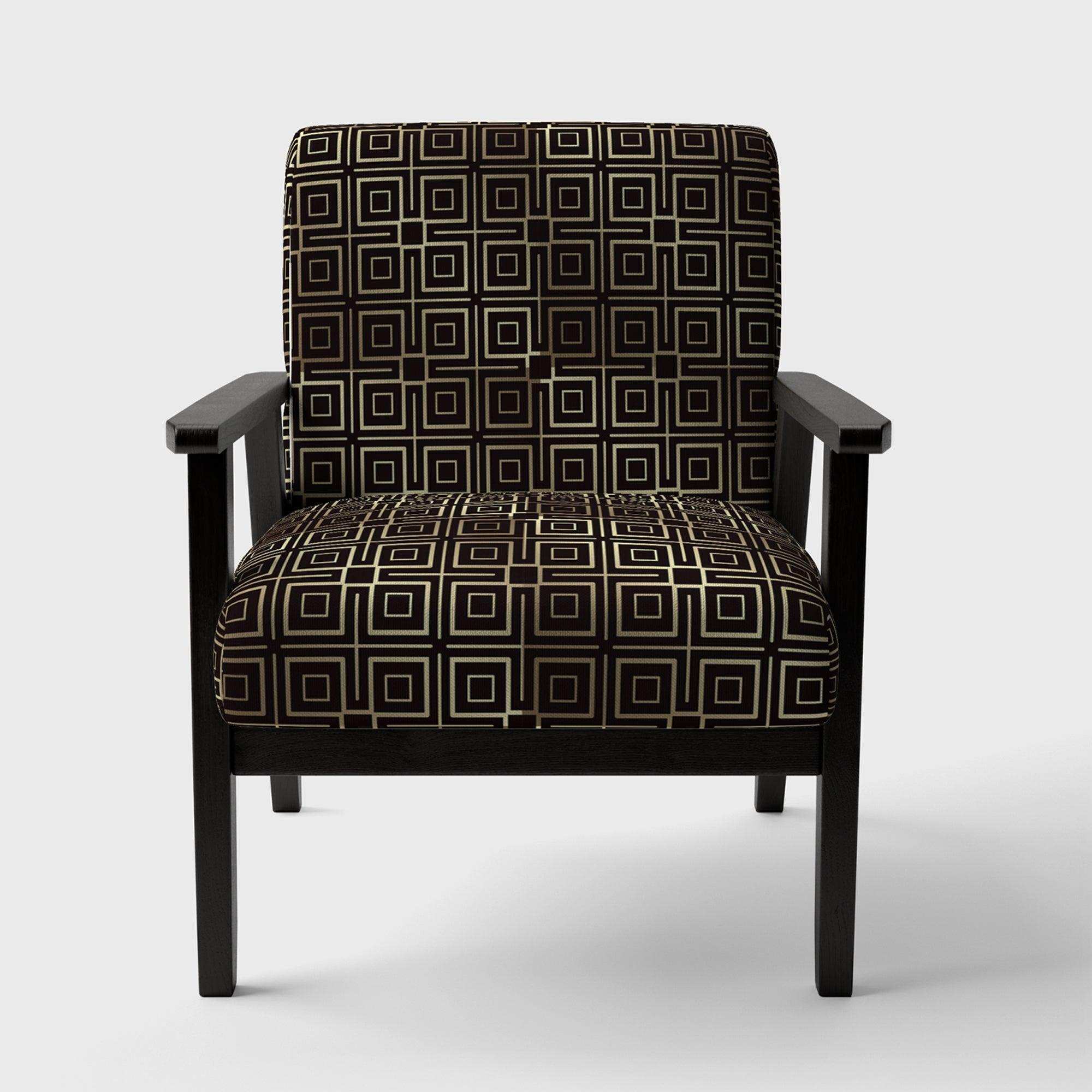 Golden Luxury Metallic Geometrics XII Mid-Century Accent Chair