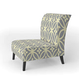Retro Ornamental Pattern II Mid-Century Accent Chair