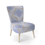 Pastel blue and gold abstract shapes pattern Mid-Century Accent Chair