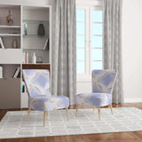 Pastel blue and gold abstract shapes pattern Mid-Century Accent Chair