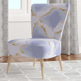 Pastel blue and gold abstract shapes pattern Mid-Century Accent Chair