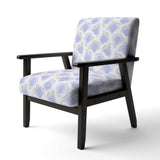 Pastel blue and gold abstract shapes pattern Mid-Century Accent Chair