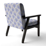 Pastel blue and gold abstract shapes pattern Mid-Century Accent Chair