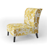 Golden Floral I Mid-Century Accent Chair