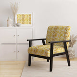 Golden Floral I Mid-Century Accent Chair