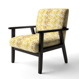 Golden Floral I Mid-Century Accent Chair