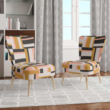 Abstract Retro Geometric IX Mid-Century Accent Chair Side Chair