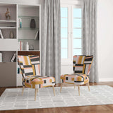 Abstract Retro Geometric IX Mid-Century Accent Chair Side Chair
