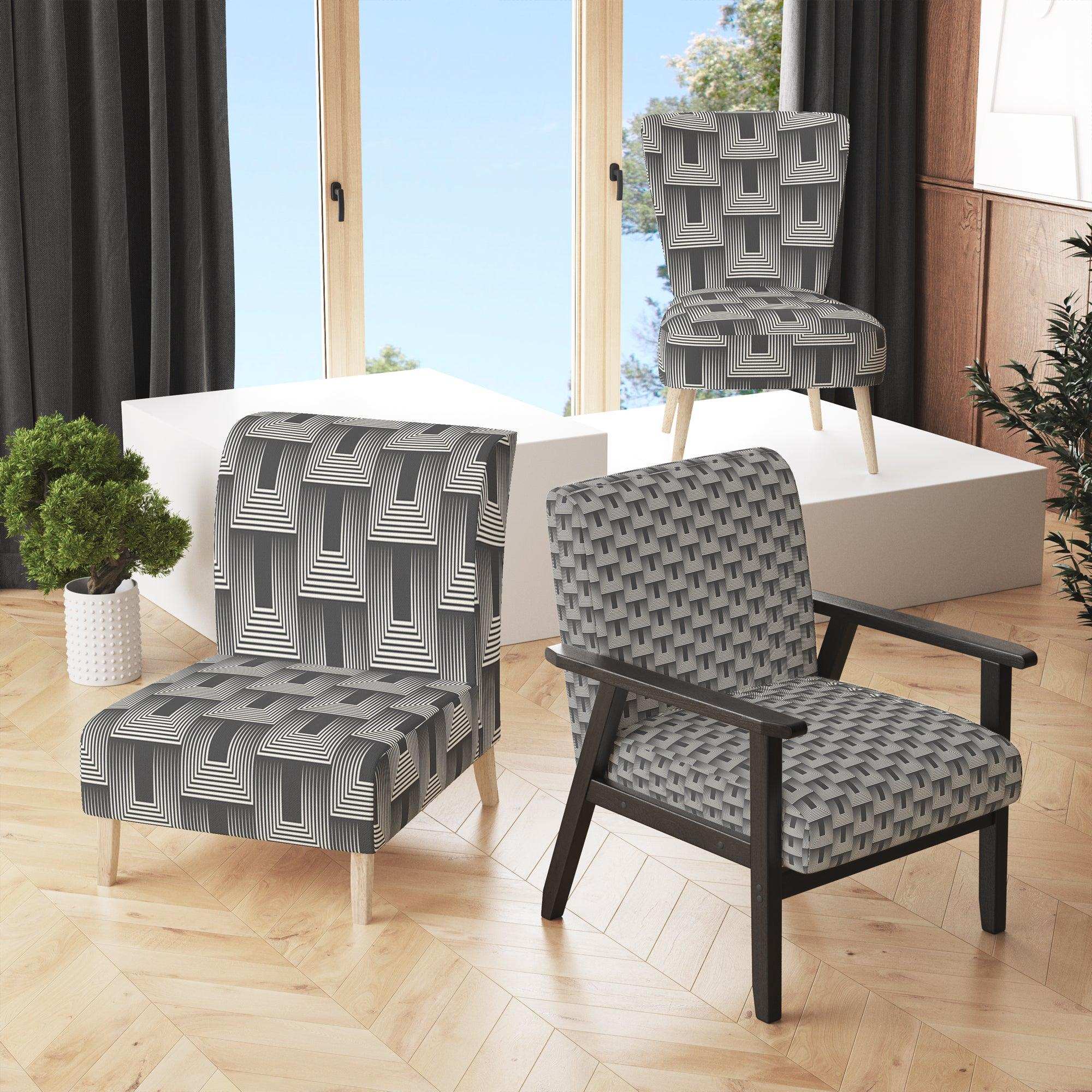 Mimimal Black And White Design I Mid-Century Accent Chair
