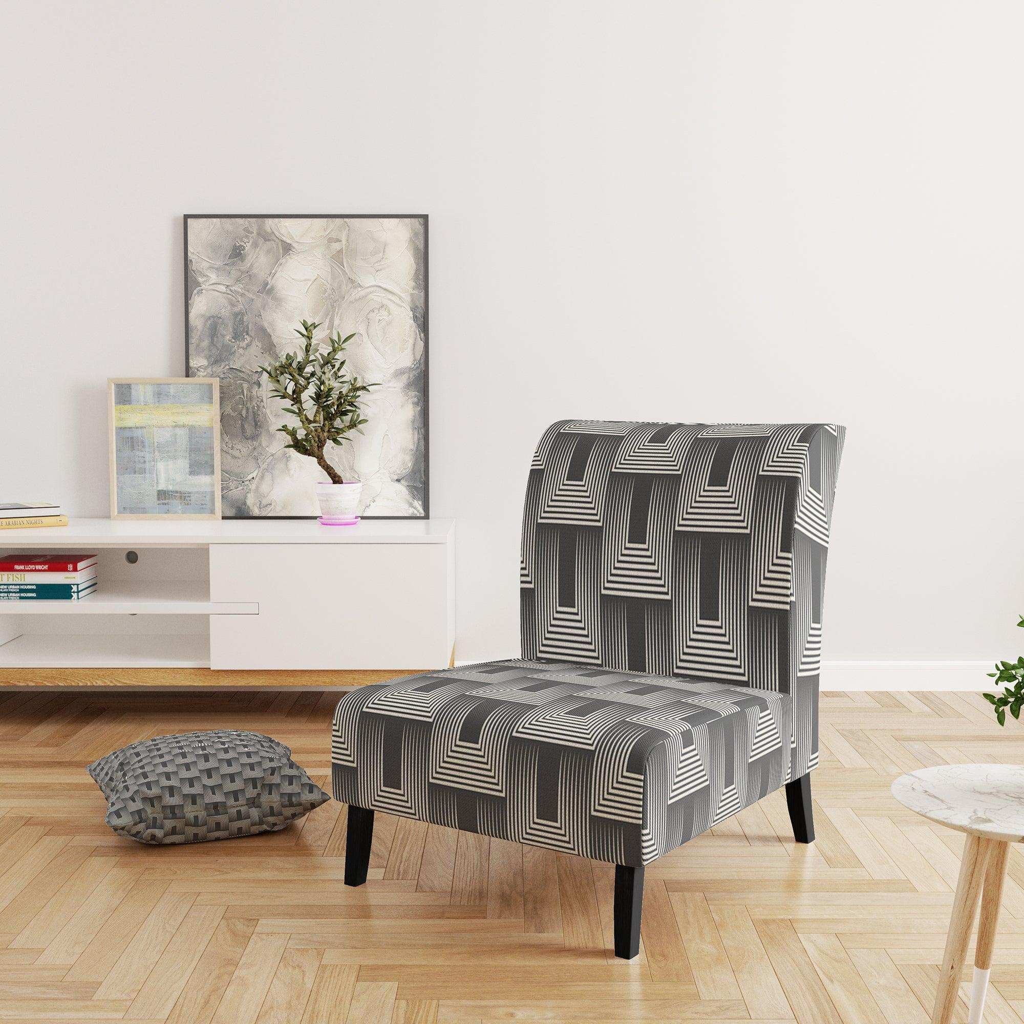 Mimimal Black And White Design I Mid-Century Accent Chair