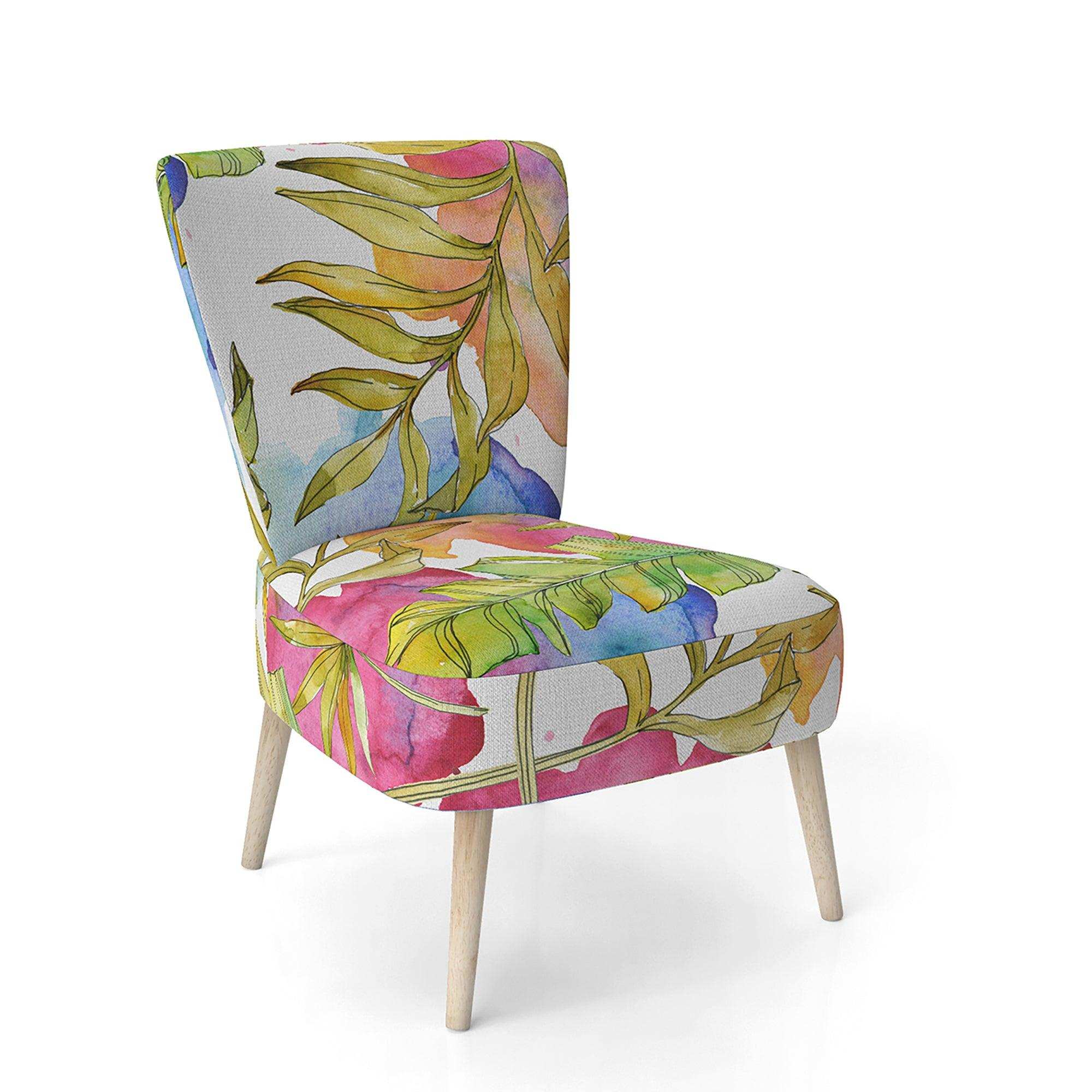 Tropical Foliage IV Mid-Century Accent Chair
