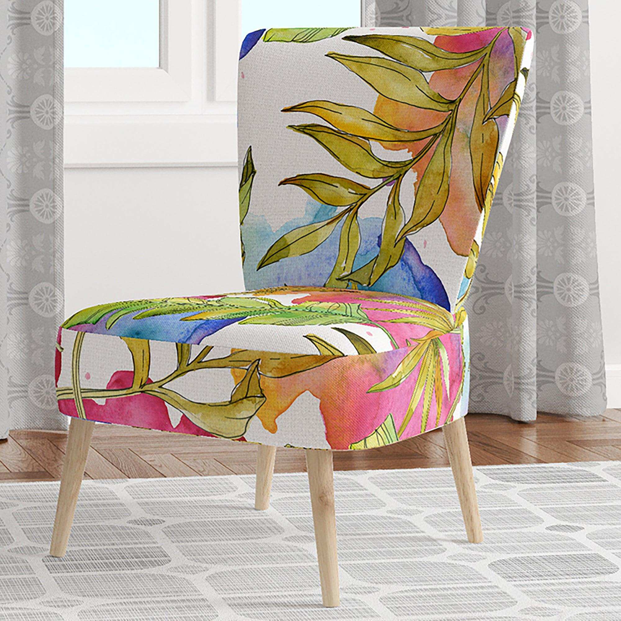 Tropical Foliage IV Mid-Century Accent Chair