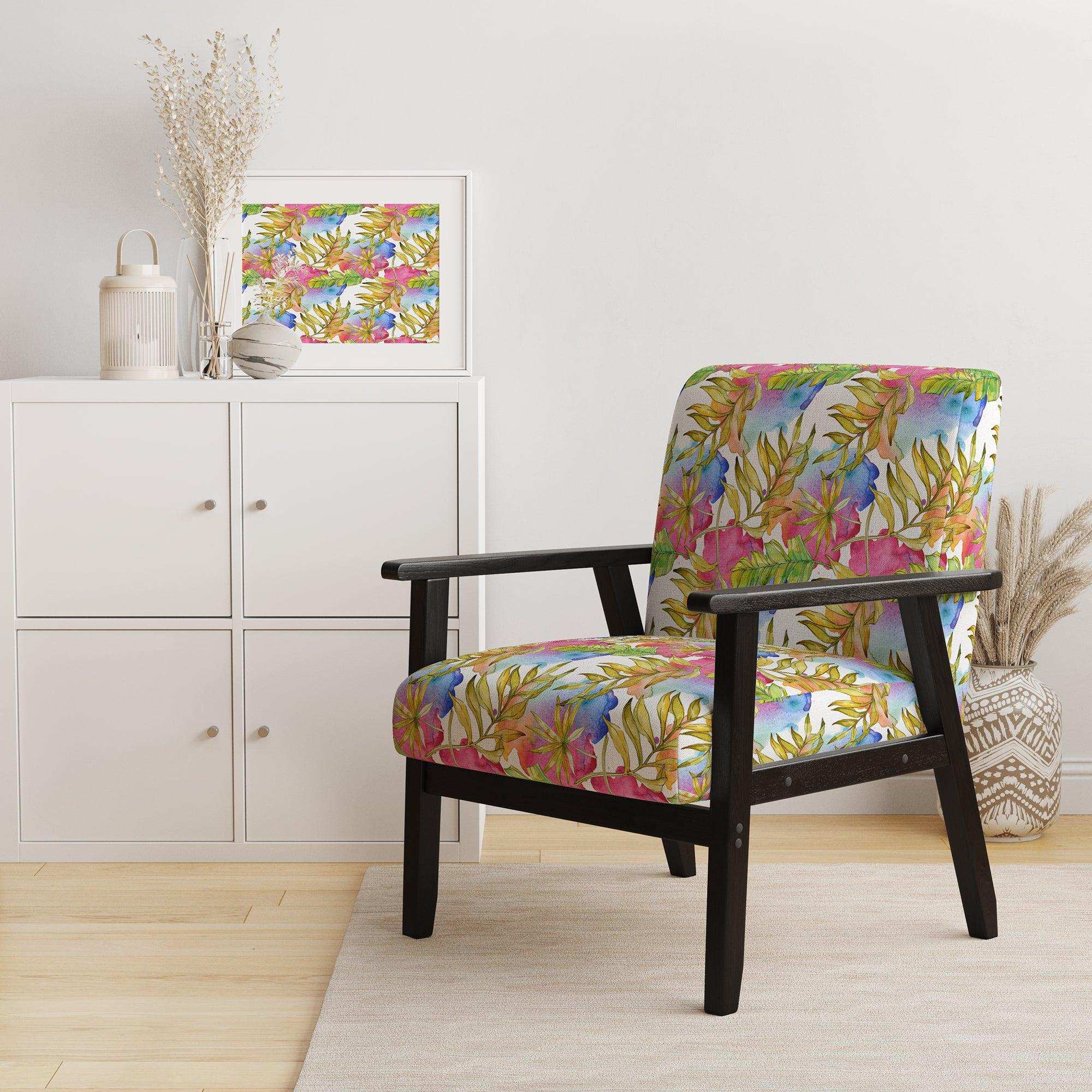 Tropical Foliage IV Mid-Century Accent Chair