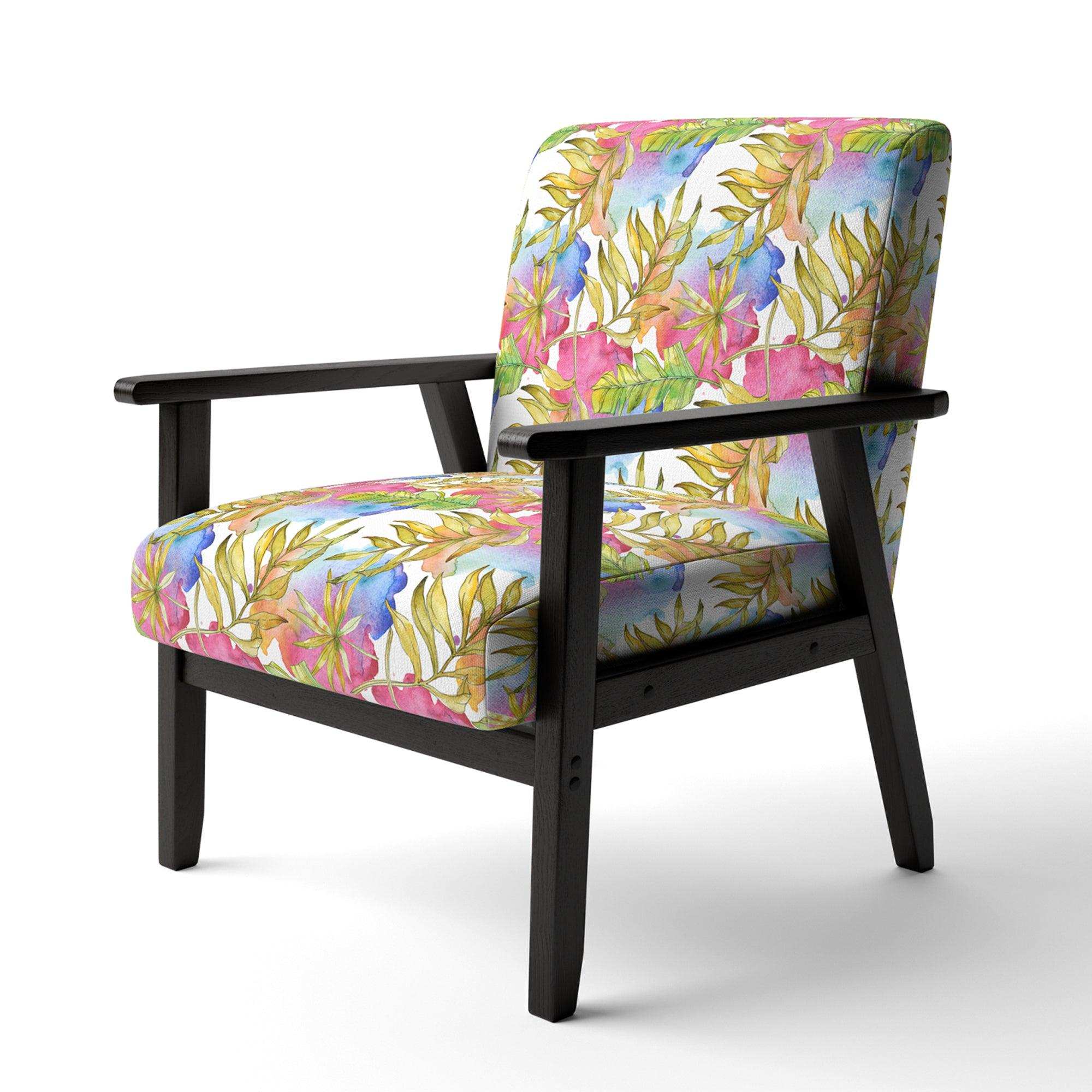 Tropical Foliage IV Mid-Century Accent Chair