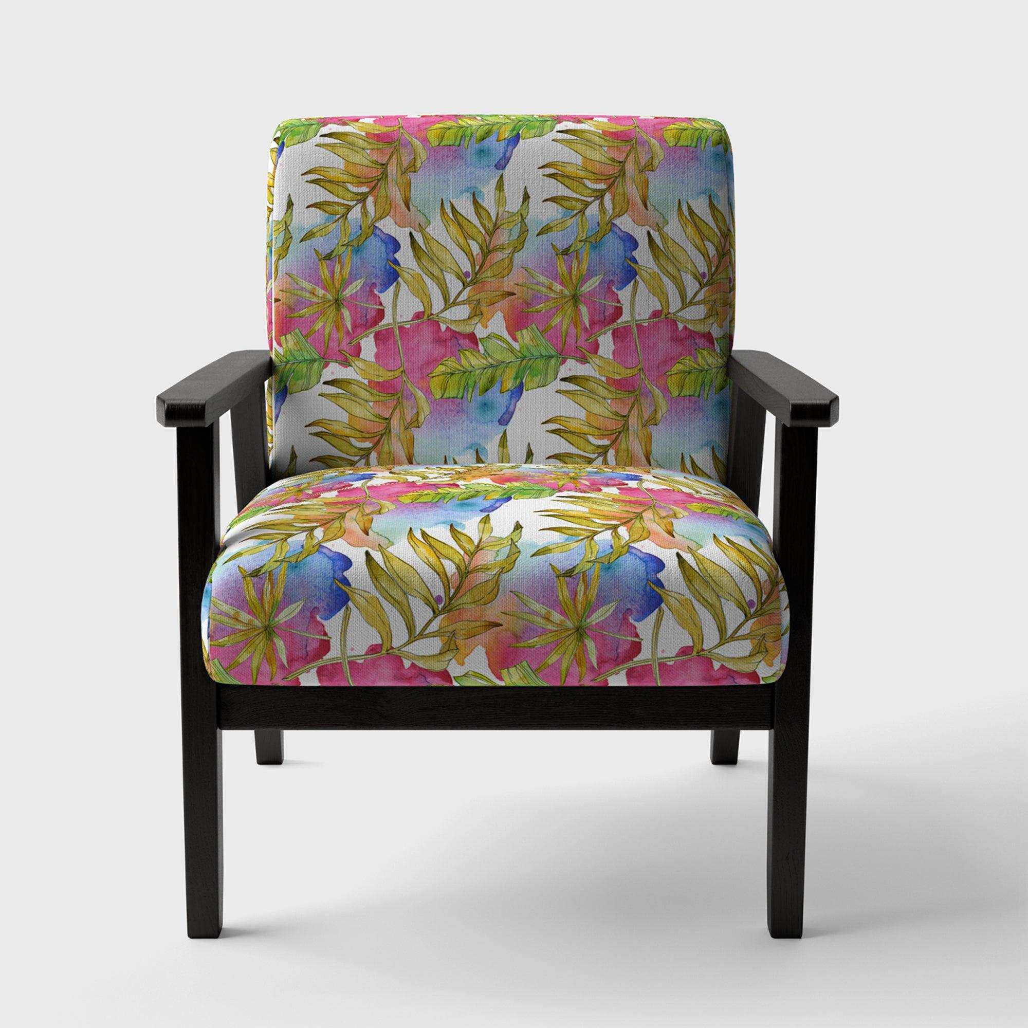 Tropical Foliage IV Mid-Century Accent Chair