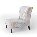 Pineappple On Tropical Leaves Mid-Century Accent Chair