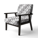 Monochrome Geometric Pattern III Mid-Century Accent Chair