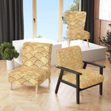 Golden Clouds In The Sky Mid-Century Accent Chair