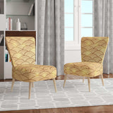Golden Clouds In The Sky Mid-Century Accent Chair