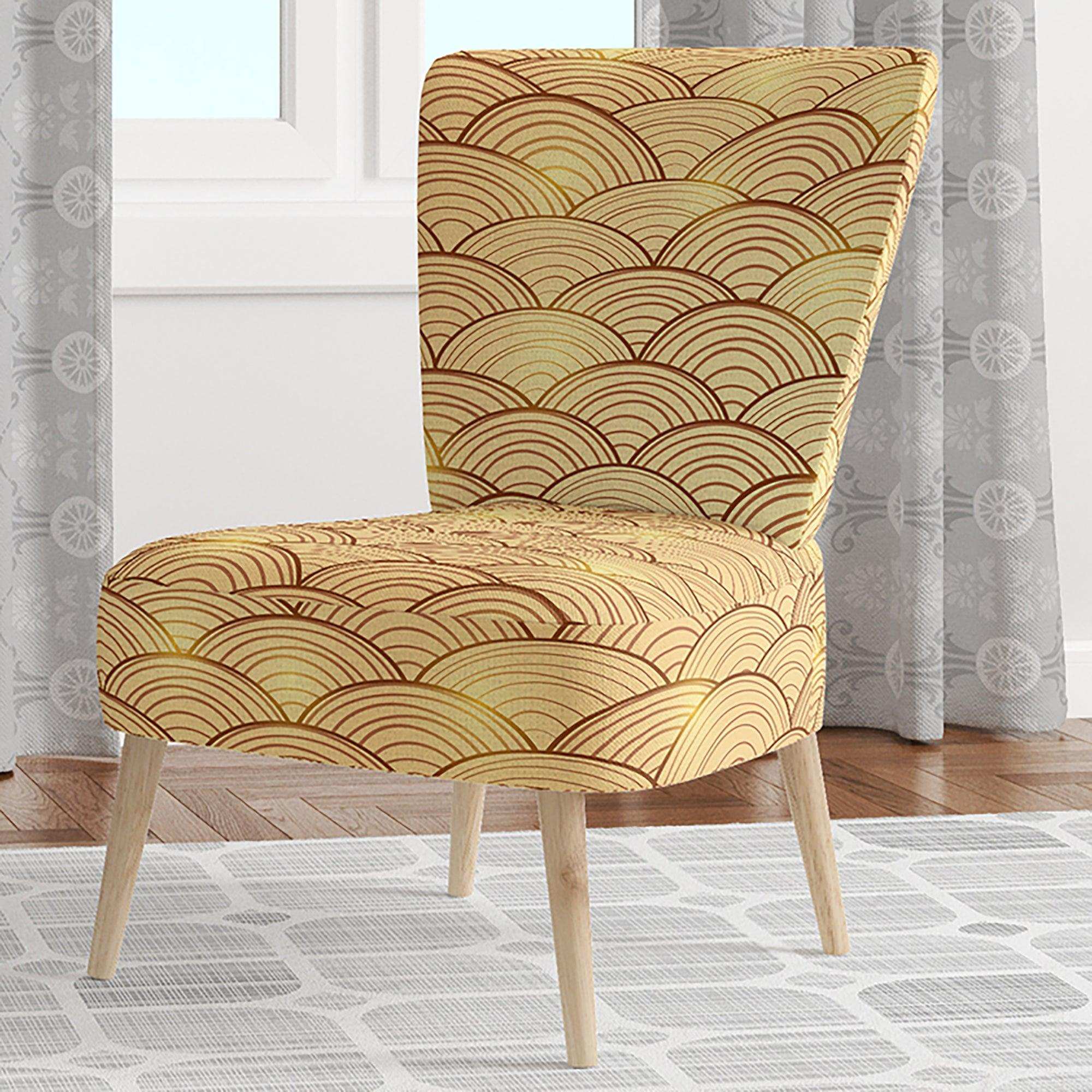 Golden Clouds In The Sky Mid-Century Accent Chair