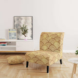Golden Clouds In The Sky Mid-Century Accent Chair