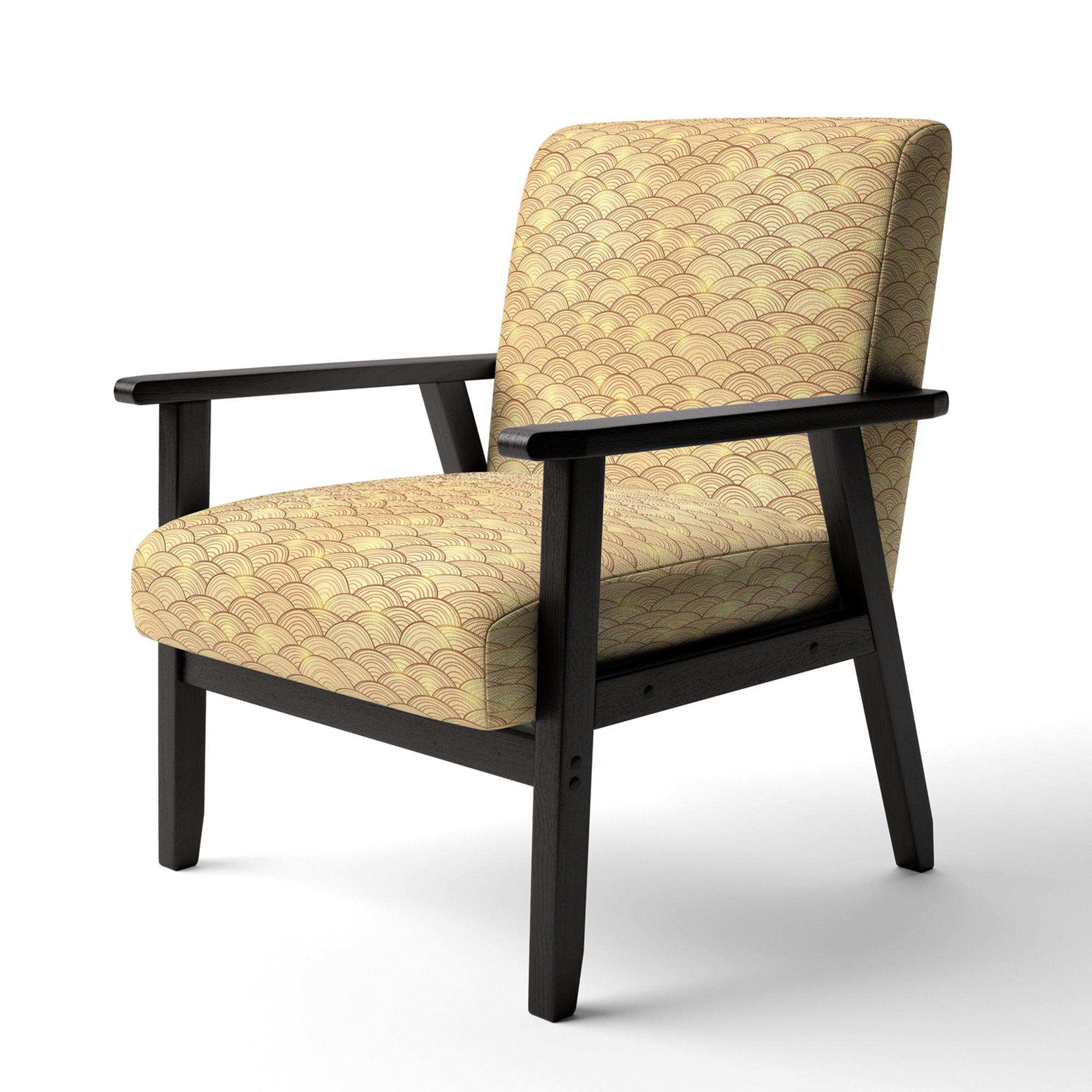 Golden Clouds In The Sky Mid-Century Accent Chair