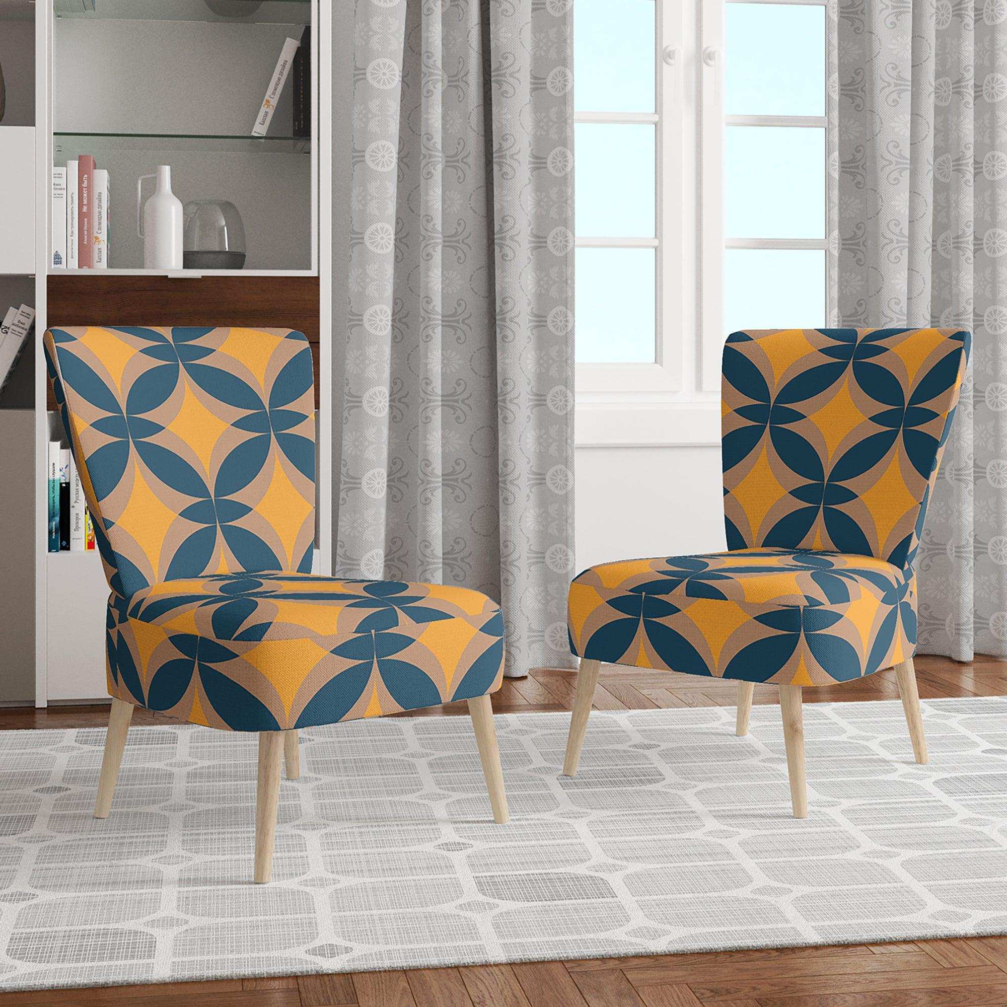 Abstract Retro Design III Mid-Century Accent Chair Side Chair