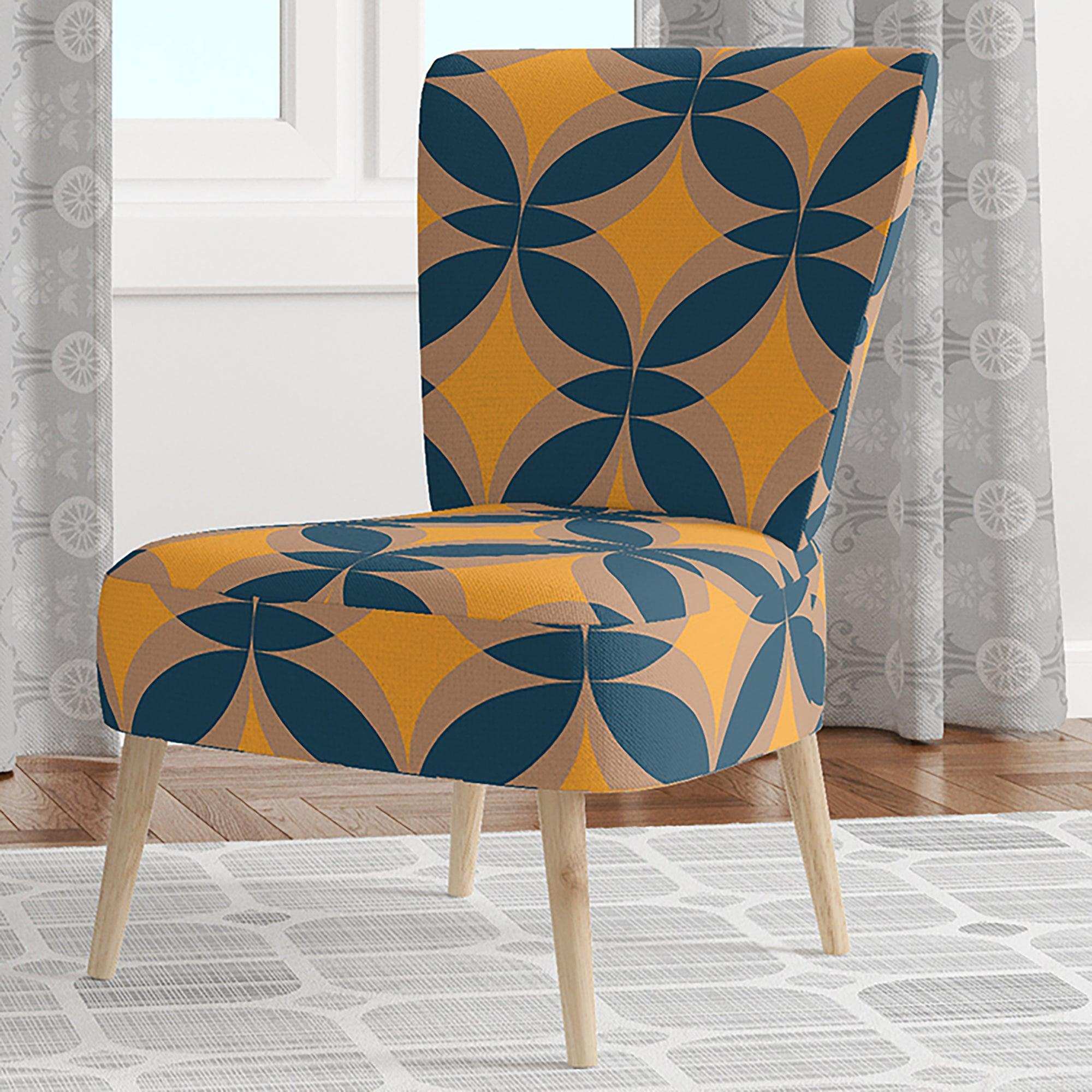 Abstract Retro Design III Mid-Century Accent Chair Side Chair