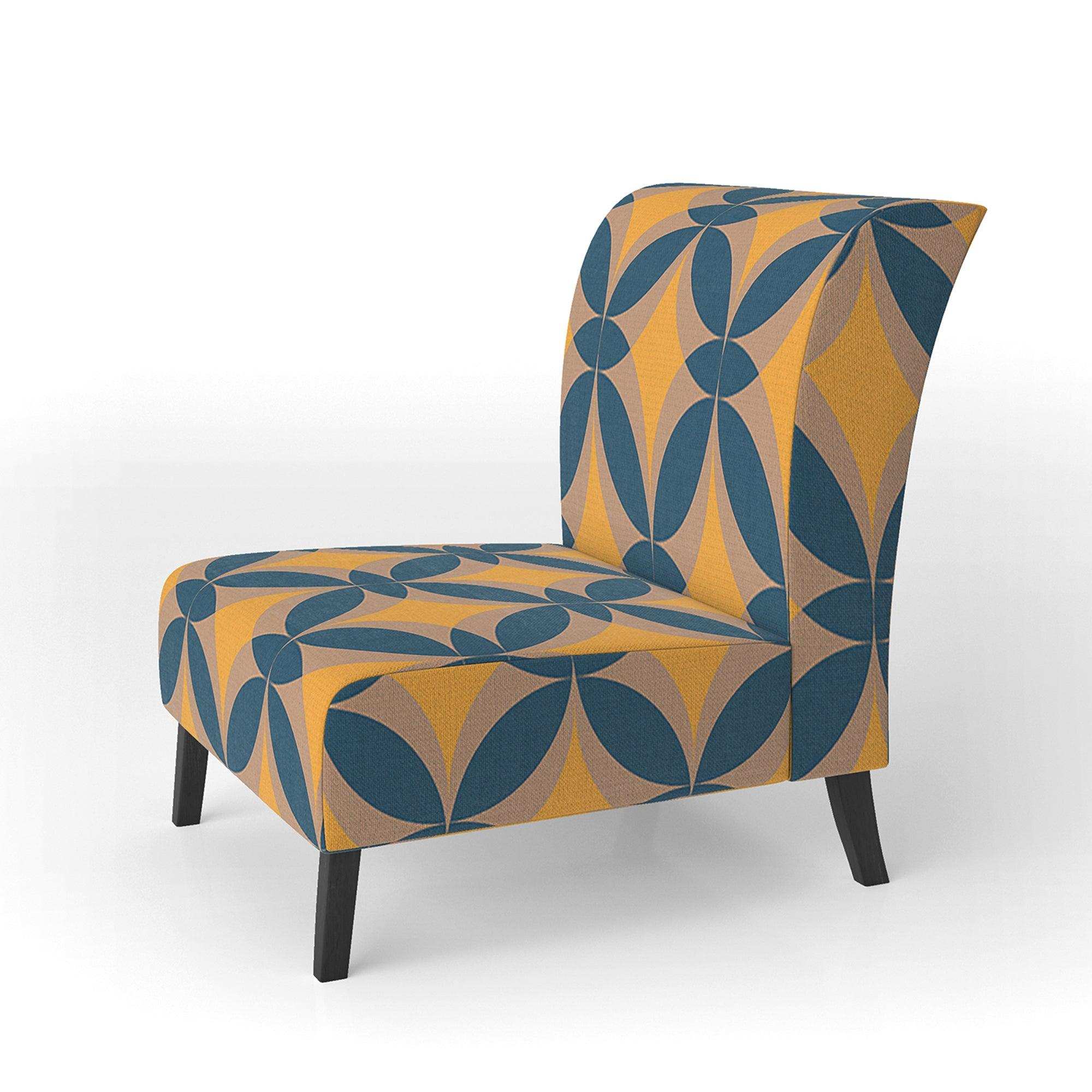 Abstract Retro Design III Mid-Century Accent Chair Slipper Chair