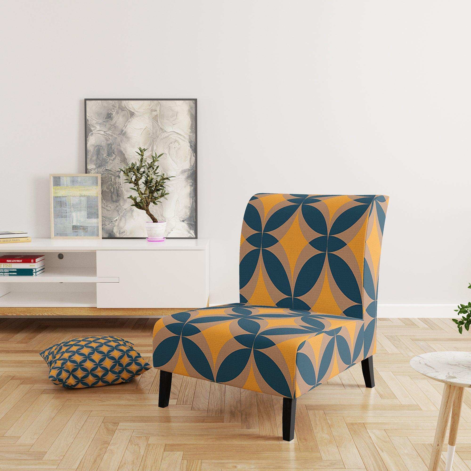 Abstract Retro Design III Mid-Century Accent Chair Slipper Chair